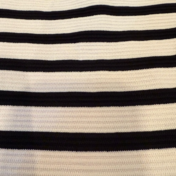 Talbots Petites Striped Bodice Fit And Flare Black And White Dress Medium - Picture 9 of 9